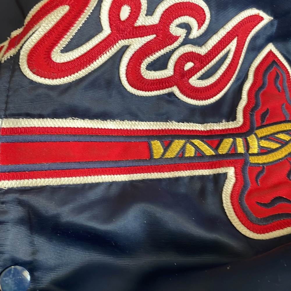 Vintage Atlanta Braves Starter Baseball Jacket Diamond Collection Blue Sz L - Picture 10 of 15